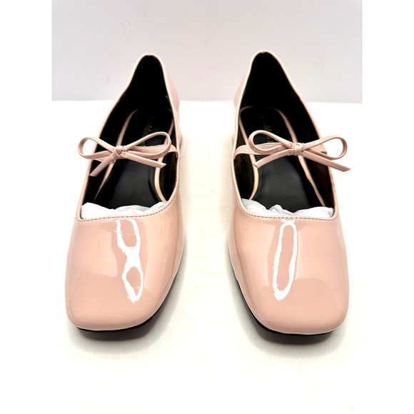 Madden Girl Shoes - Madden Girl Egret Block-Heel Mary-Jane Bow Ballet Flats Rose Patent Size 8 NWT